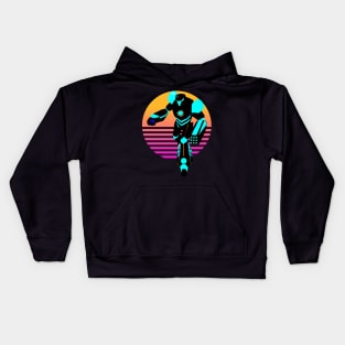 blue robots Kids Hoodie